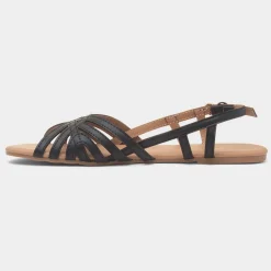 Krush Jeni Womens Black Open Toe Sandal