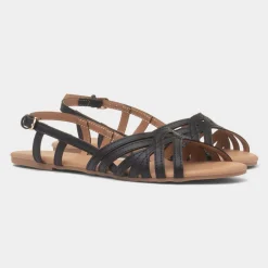 Krush Jeni Womens Black Open Toe Sandal