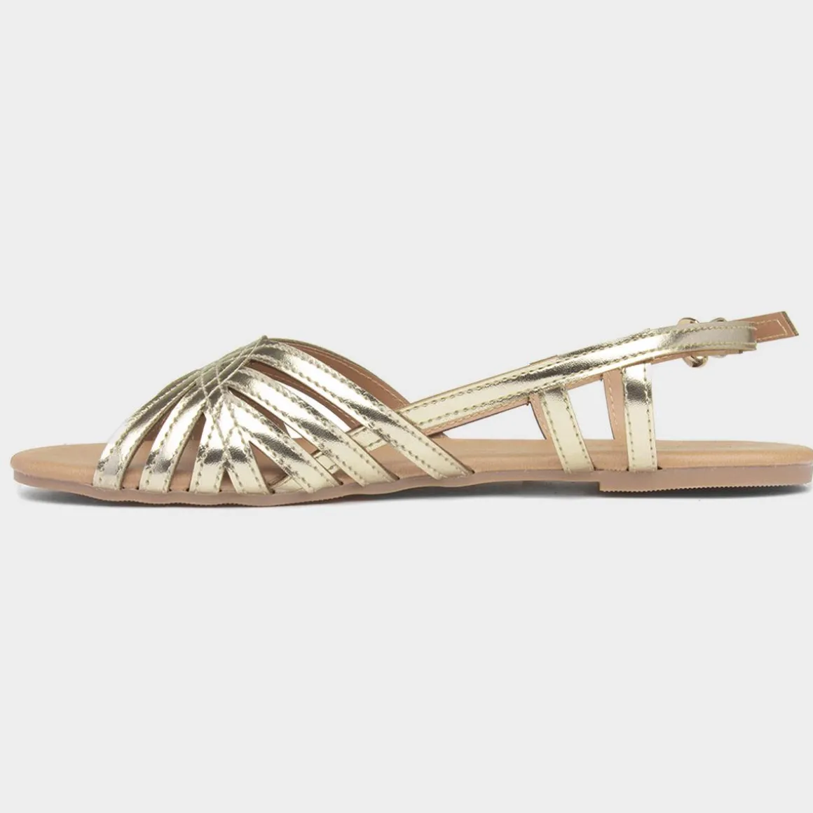 Krush Jeni Womens Gold Strappy Sandal