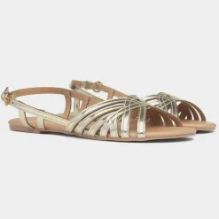 Krush Jeni Womens Gold Strappy Sandal