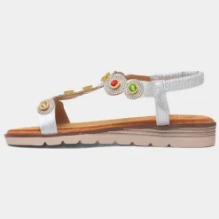 Krush Kaitlin Womens Silver Gem Sandal