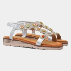 Krush Kaitlin Womens Silver Gem Sandal