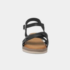 Krush Kenzie Womens Black Strappy Sandal