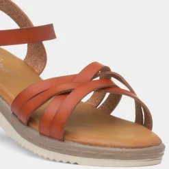 Krush Kenzie Womens Tan Strappy Sandal