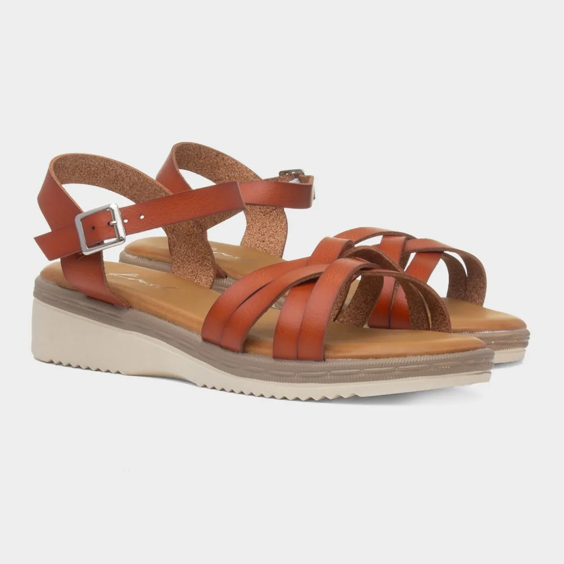 Krush Kenzie Womens Tan Strappy Sandal