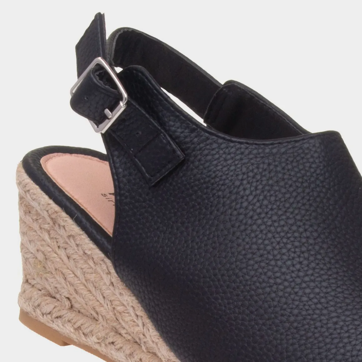 Krush Kerrie Womens Black Peep Toe Wedge Sandal