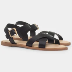 Krush Lottie Womens Black Wider Fit Sandal