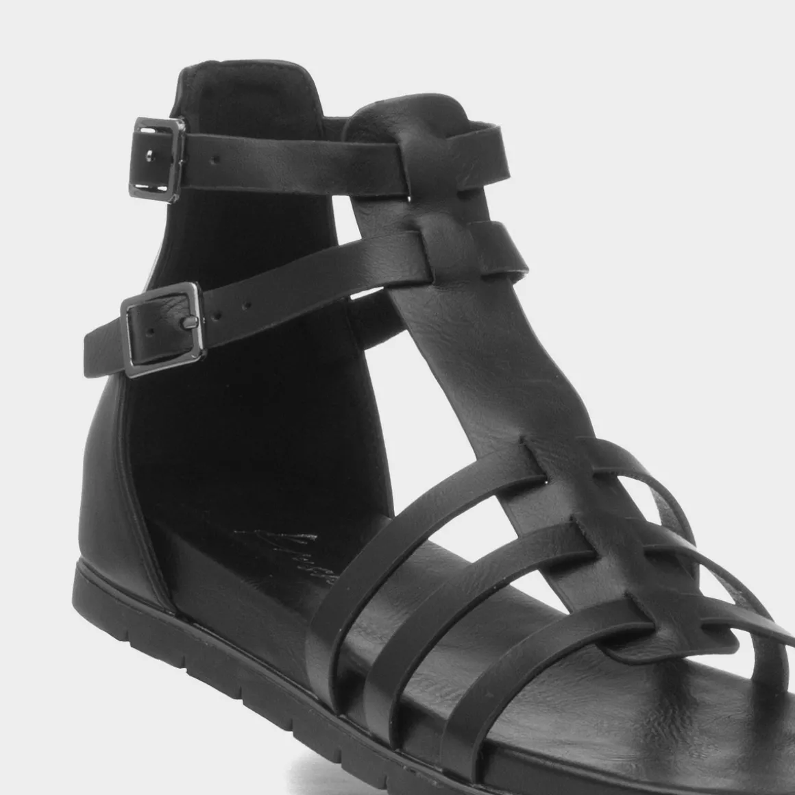 Krush Lynn Womens Black Gladiator Sandal