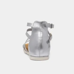 Krush Lynn Womens Silver Gladiator Sandal