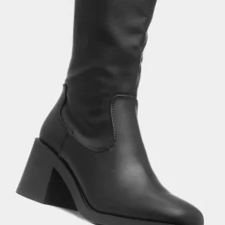 Krush Michelle Womens Black Block Heel Calf Boot