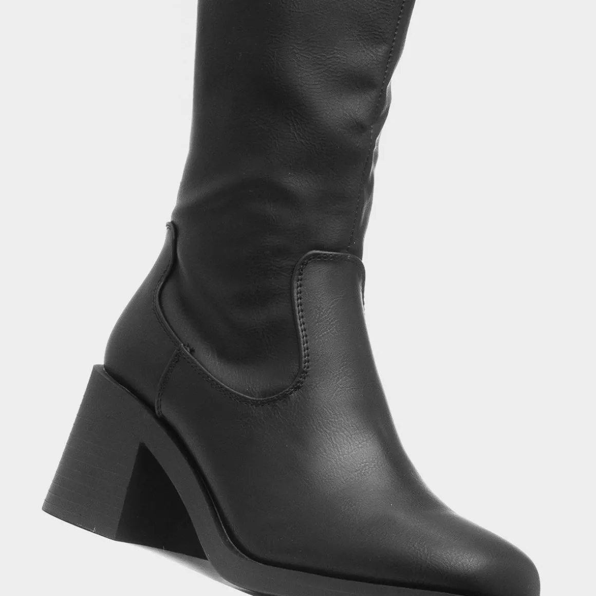 Krush Michelle Womens Black Block Heel Calf Boot