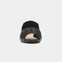 Krush Renee Womens Black Open Toe Ballerina