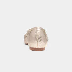 Krush Renee Womens Gold Open Toe Ballerina