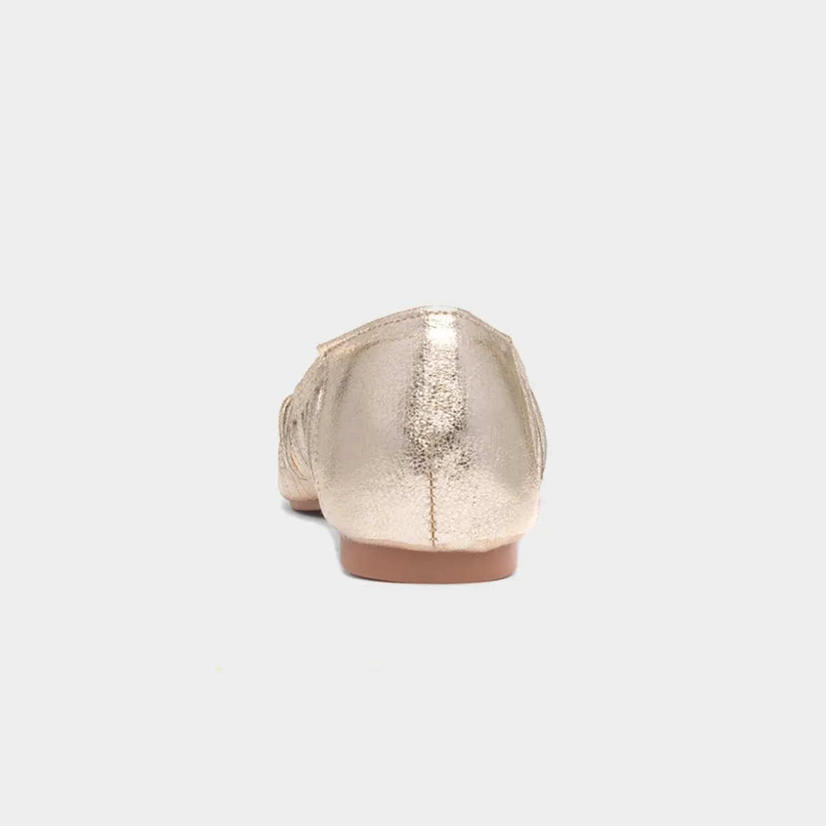 Krush Renee Womens Gold Open Toe Ballerina