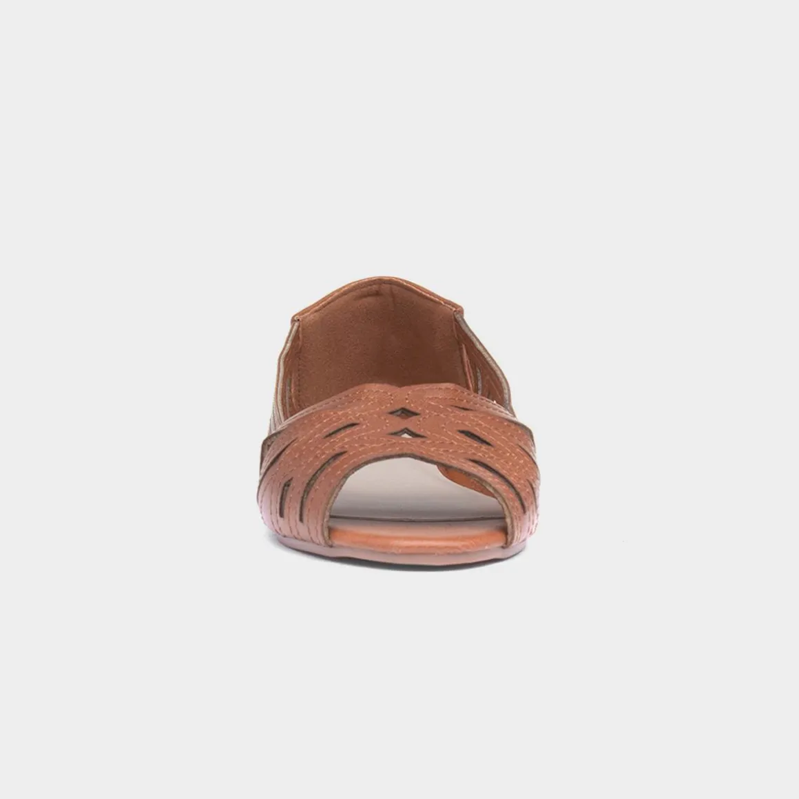 Krush Renee Womens Tan Open Toe Ballerina