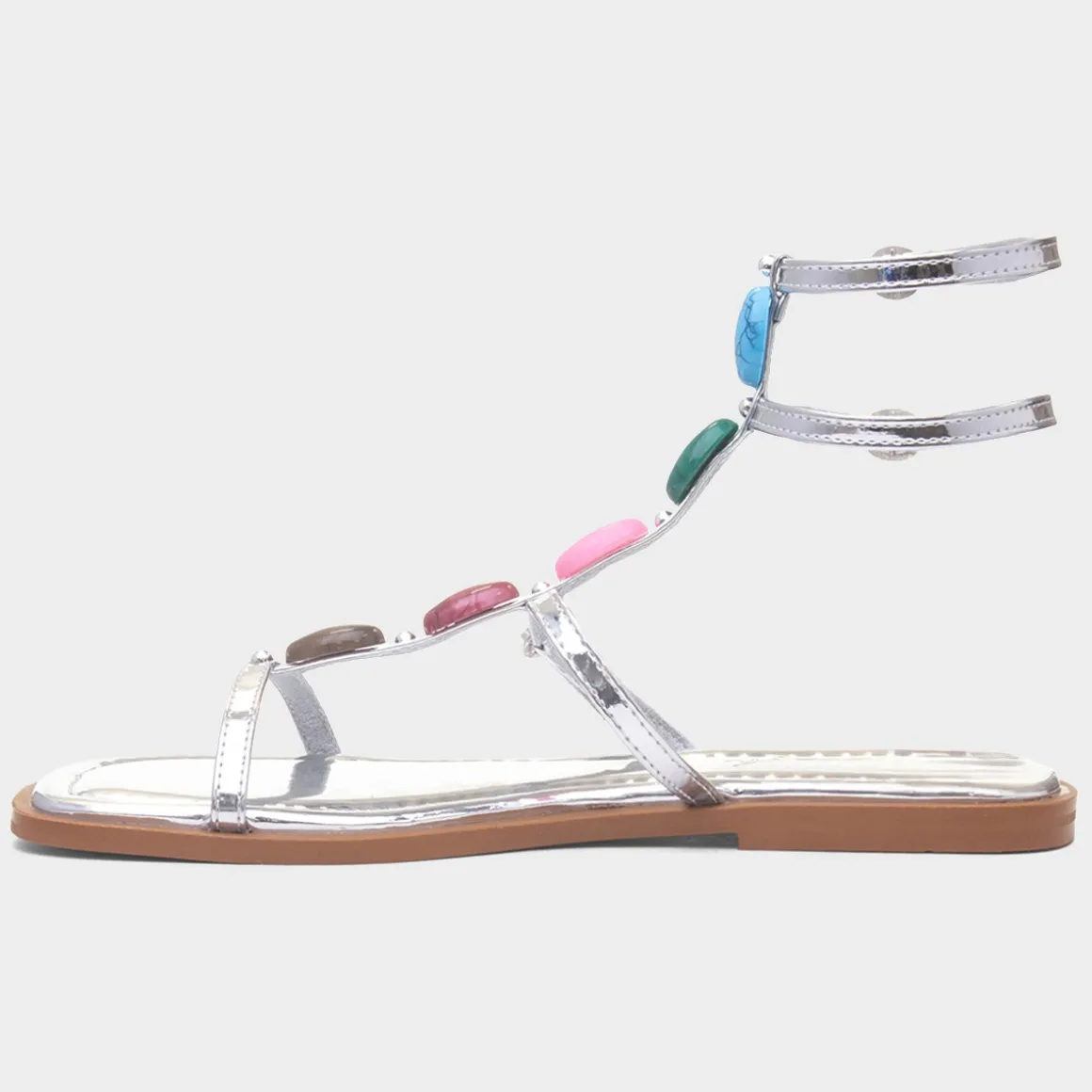 Krush Sandy Womens Silver Strappy Sandal