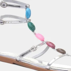 Krush Sandy Womens Silver Strappy Sandal
