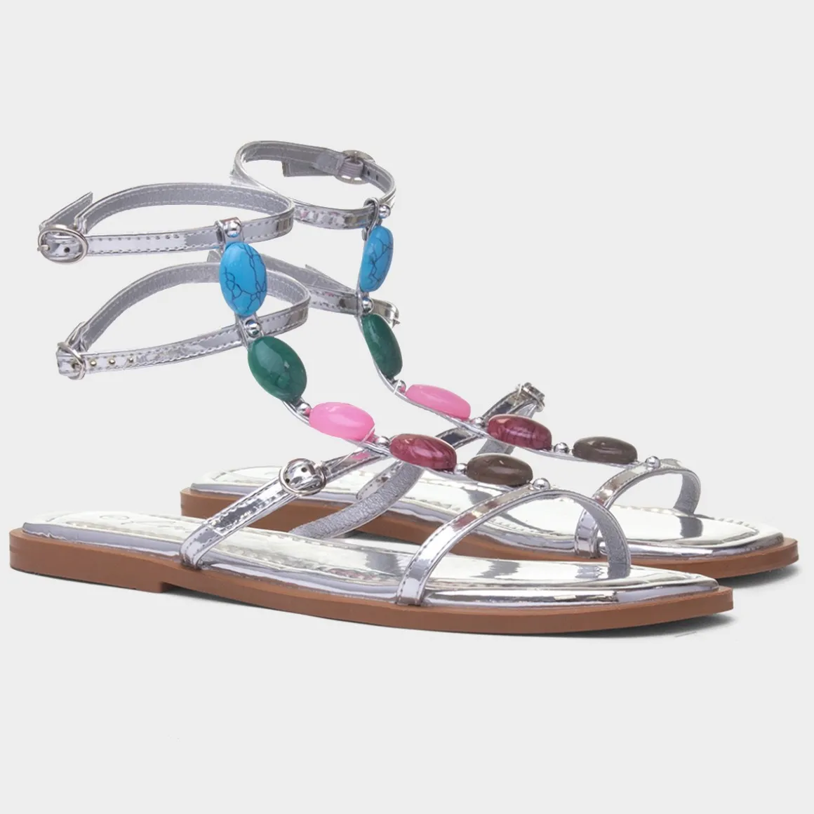 Krush Sandy Womens Silver Strappy Sandal