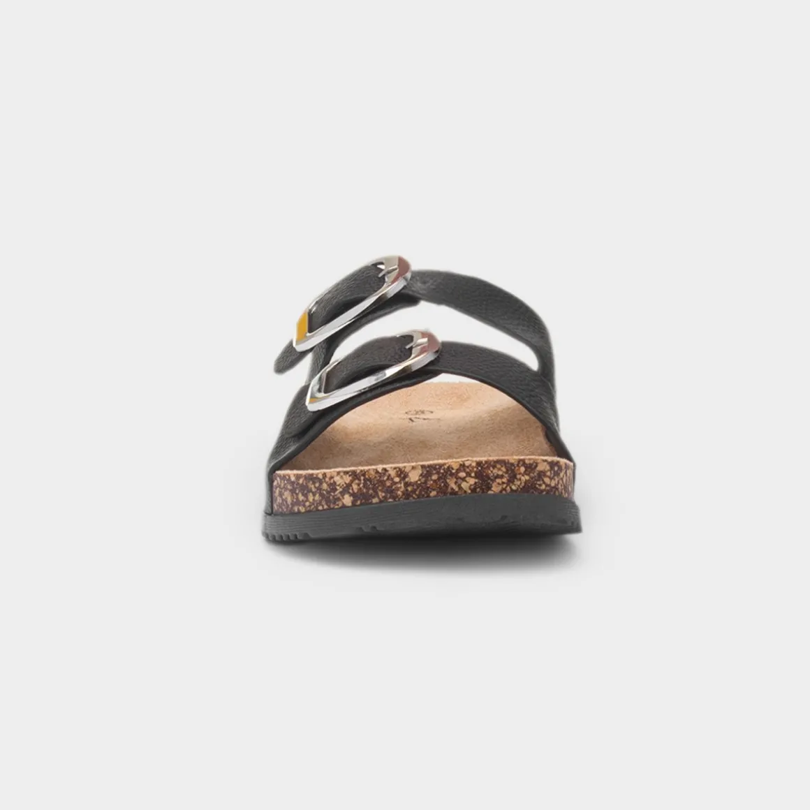 Krush Tara Womens Black Double Buckle Sandal