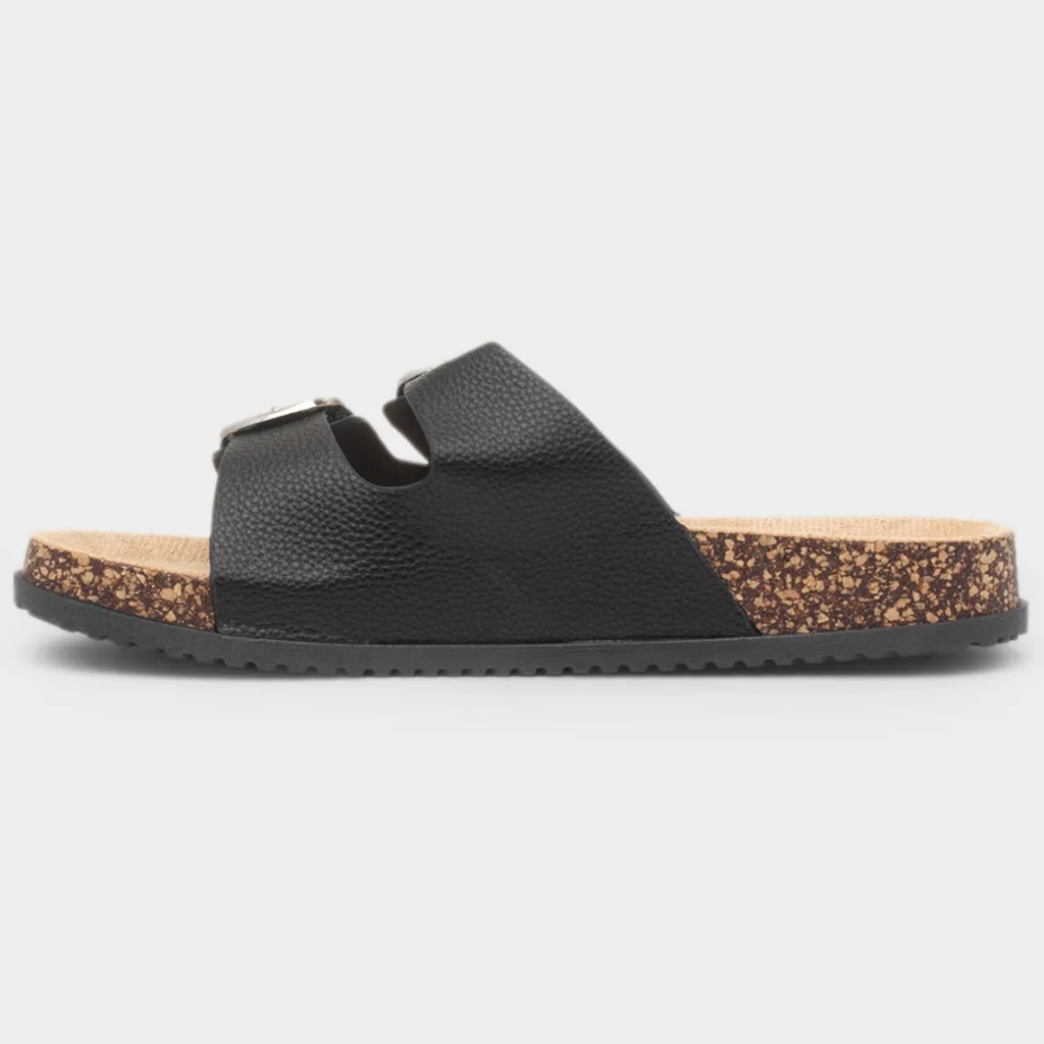 Krush Tara Womens Black Double Buckle Sandal