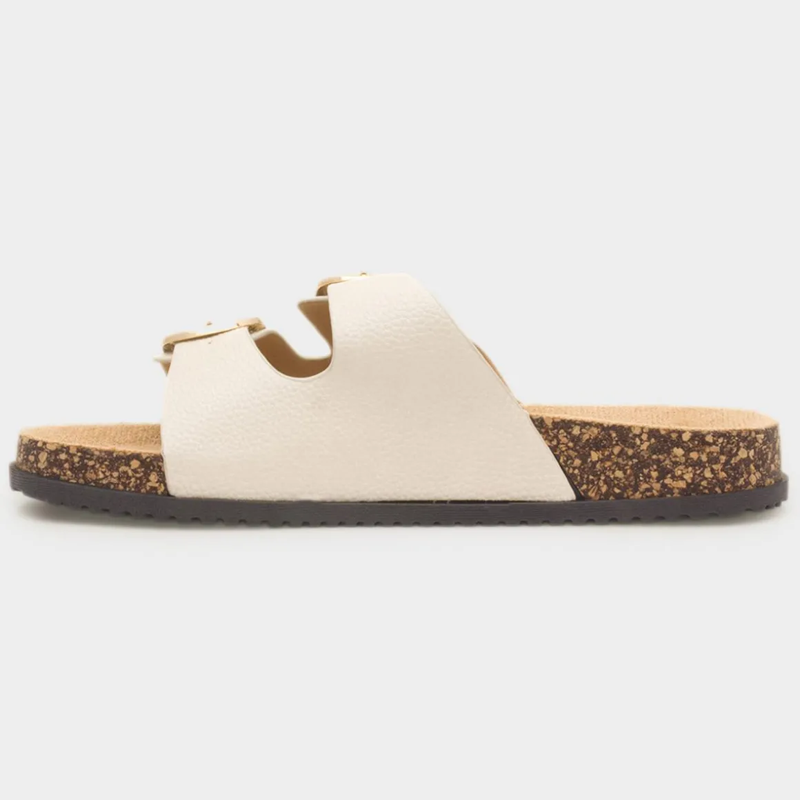 Krush Tara Womens Cream Double Buckle Sandal