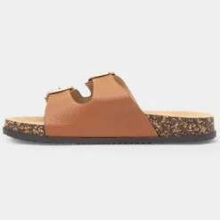 Krush Tara Womens Tan Double Buckle Sandal