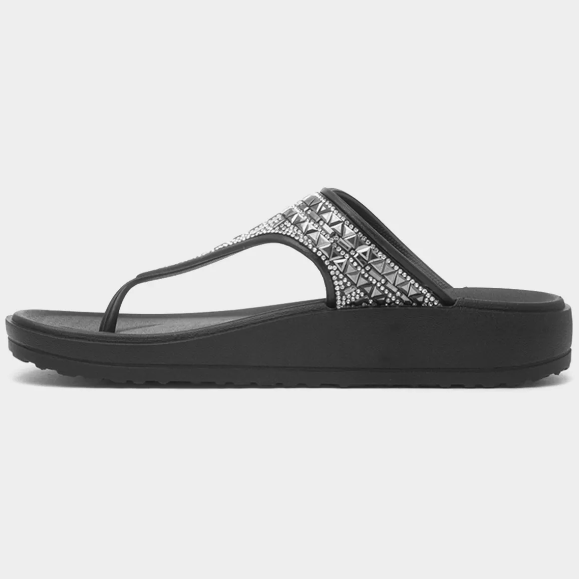 Krush Victoria Womens Black Toe Post Sandal