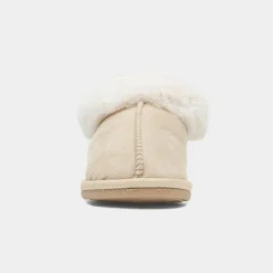 Krush Womens Nude Faux Fur Full Slipper
