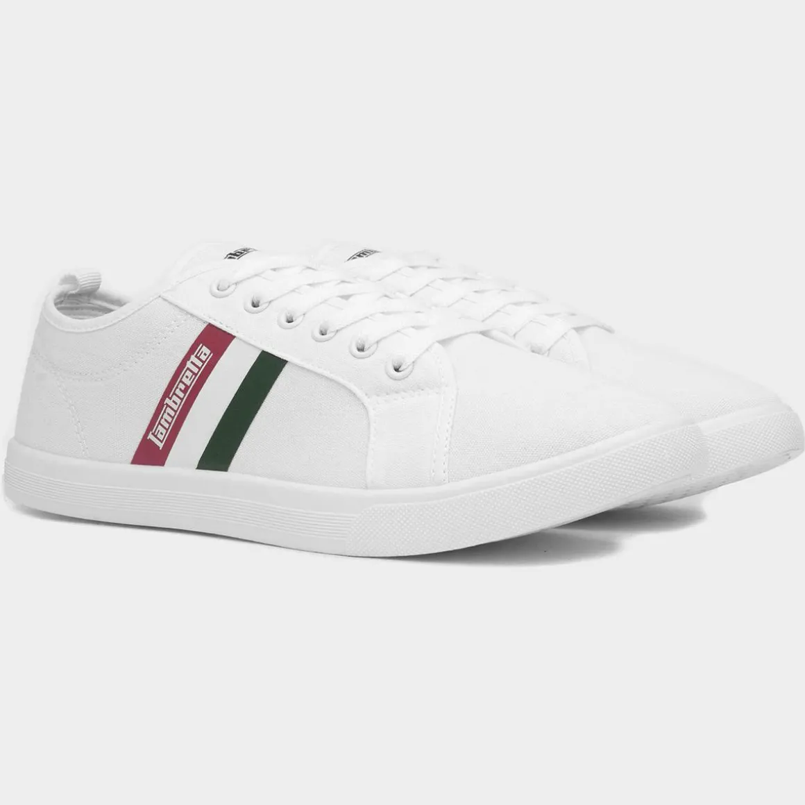 Lambretta Spike Mens White Canvas Shoe
