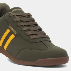 Lambretta Tackle Mens Khaki Lace Up Trainer