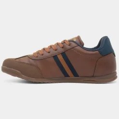 Lambretta Tackle Mens Tan Lace Up Trainer
