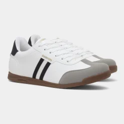 Lambretta Tackle Mens White Lace Up Trainer