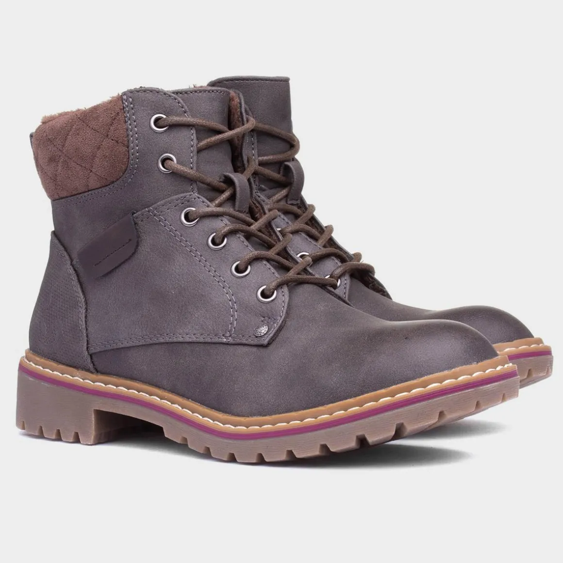 Lilley & Skinner Alberta Womens Grey Lace Up Boot