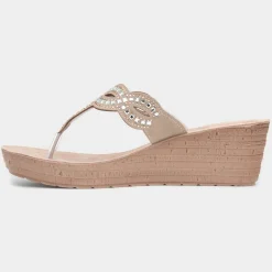 Lilley & Skinner Ancona Womens Beige Wedge Sandal