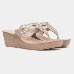 Lilley & Skinner Ancona Womens Beige Wedge Sandal
