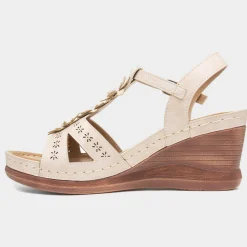 Lilley & Skinner Barbuda Womens Beige Wedge Sandal