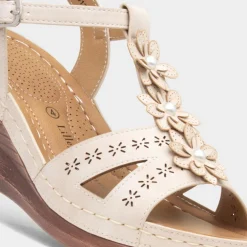 Lilley & Skinner Barbuda Womens Beige Wedge Sandal