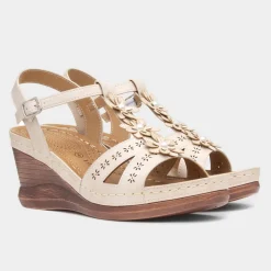 Lilley & Skinner Barbuda Womens Beige Wedge Sandal