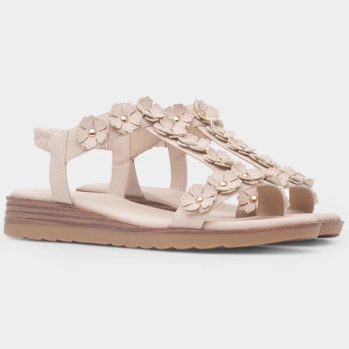 Lilley & Skinner Cyprus Womens Beige Flower Sandal