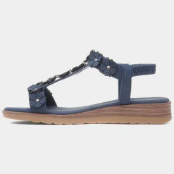 Lilley & Skinner Cyprus Womens Navy Flower Sandal