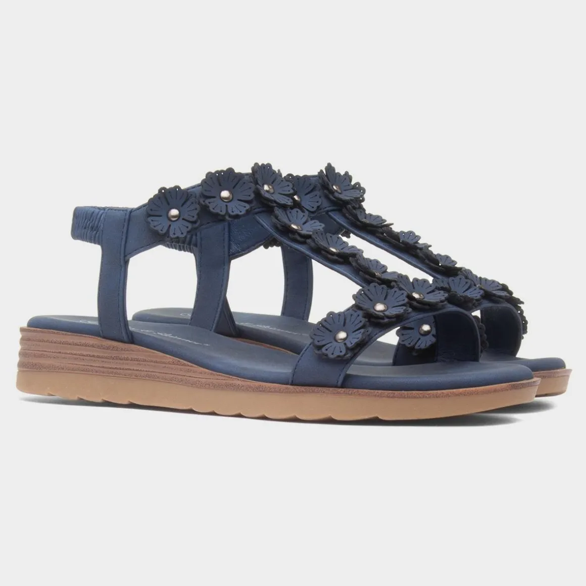 Lilley & Skinner Cyprus Womens Navy Flower Sandal