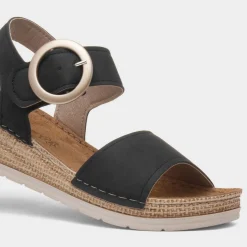 Lilley & Skinner Monza Womens Black Wedge Sandal