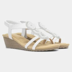 Lilley & Skinner Phuket Womens White Wedge Sandal