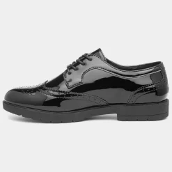 Lilley Agnes Womens Black Lace Up Brogue Shoe