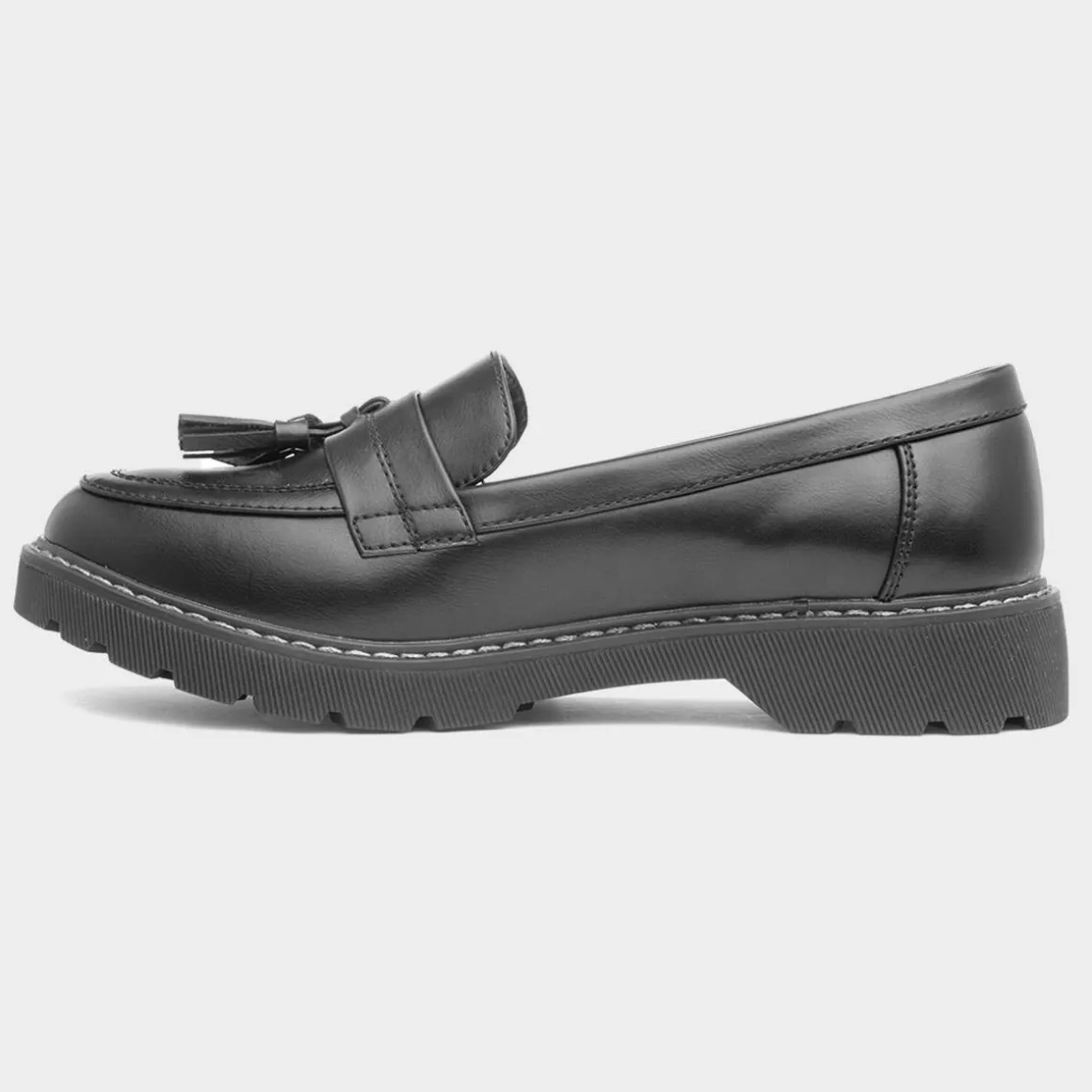 Lilley Angel Womens Black Tassel Loafer