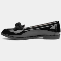 Lilley Anita Womens Black Patent Loafer with Bow