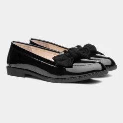 Lilley Anita Womens Black Patent Loafer with Bow