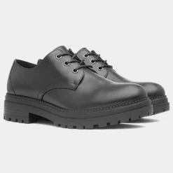 Lilley Audrey Womens Black Lace Up Shoe