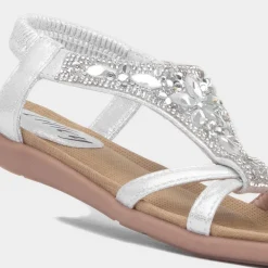 Lilley Cadance Girls Silver Diamante Sandal