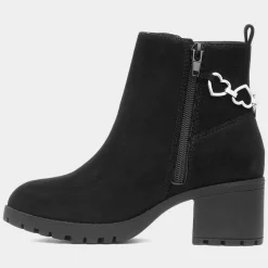 Lilley Caitlyn Girls Black Heeled Heart Boot